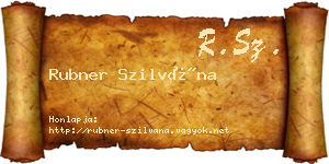 Rubner Szilvána névjegykártya